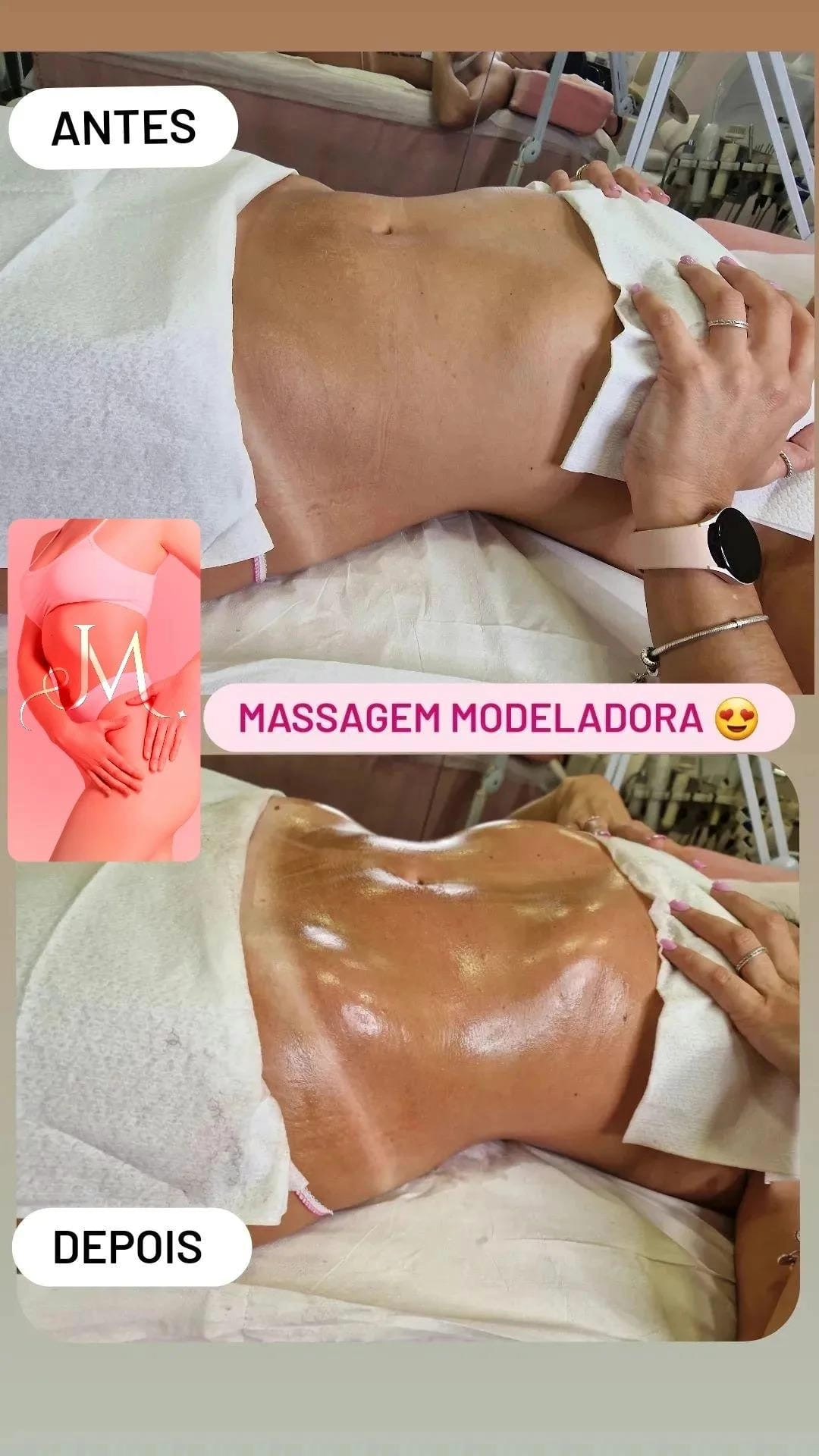 Massagem Modeladora Abdominal — Resultado real de cliente · Atelier Janet Moreno, Carnaxide