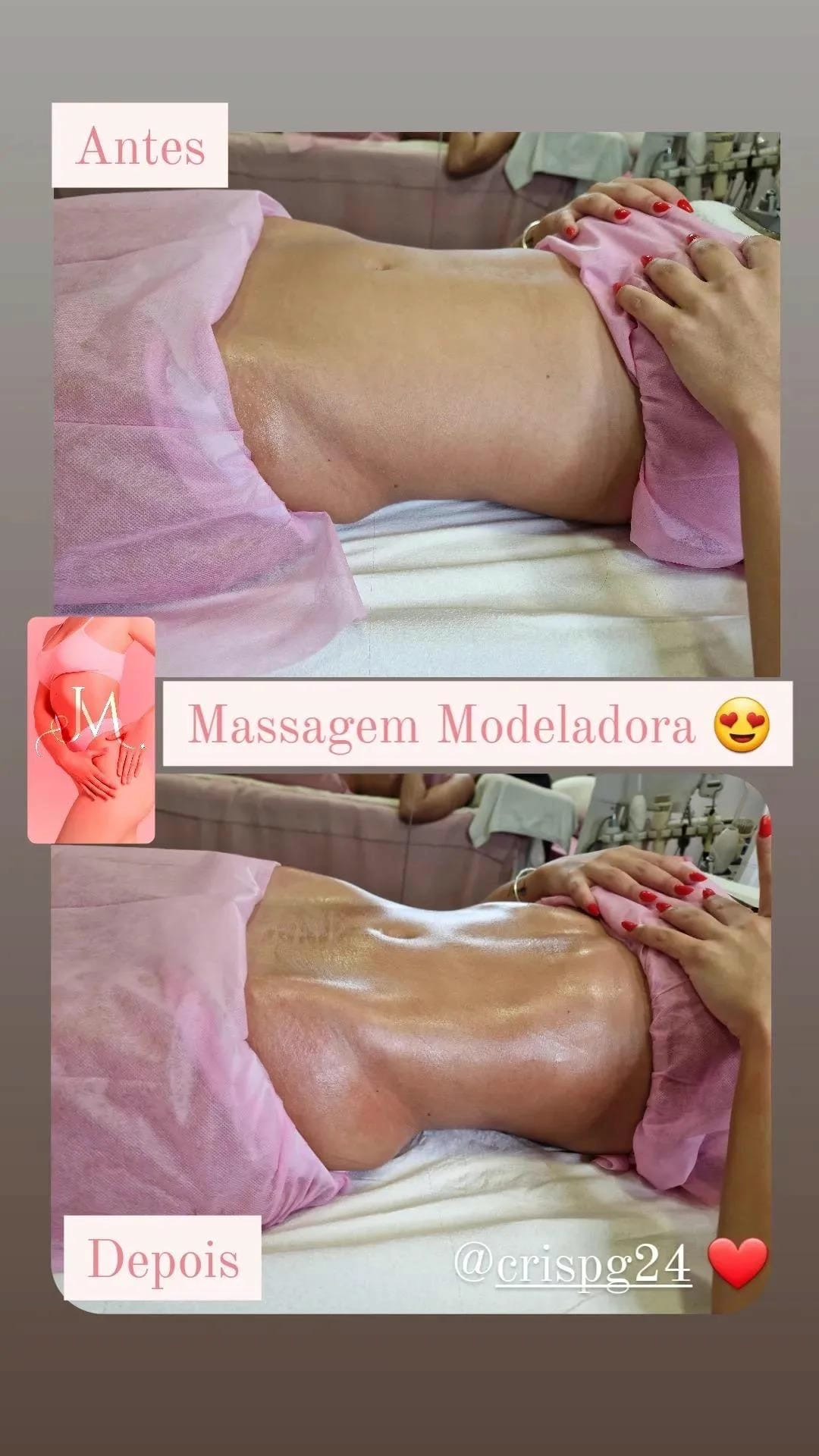 Massagem Modeladora Abdominal — Resultado real de cliente · Atelier Janet Moreno, Carnaxide